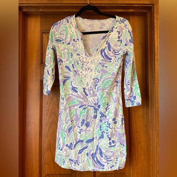 XS long sleeve Lilly Pulitzer floral dress - Picture 1 of 1